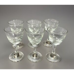 Cordial Glasses Elegant After Dinner Liqueur Toast Clear Hand Blown Set Of 6 New
